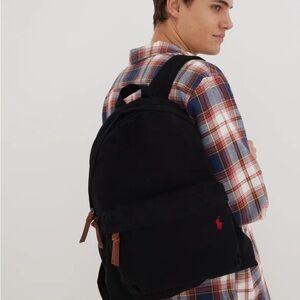 NEW Polo Ralph Lauren Mens Canvas Backpack Newport black